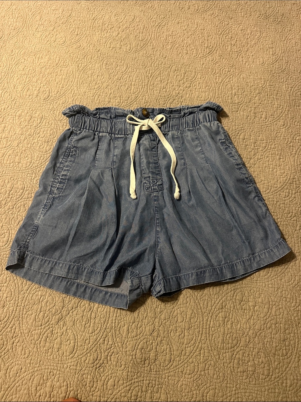 Casual Drawstring Denim Women’s High-Waisted Shorts Zenana